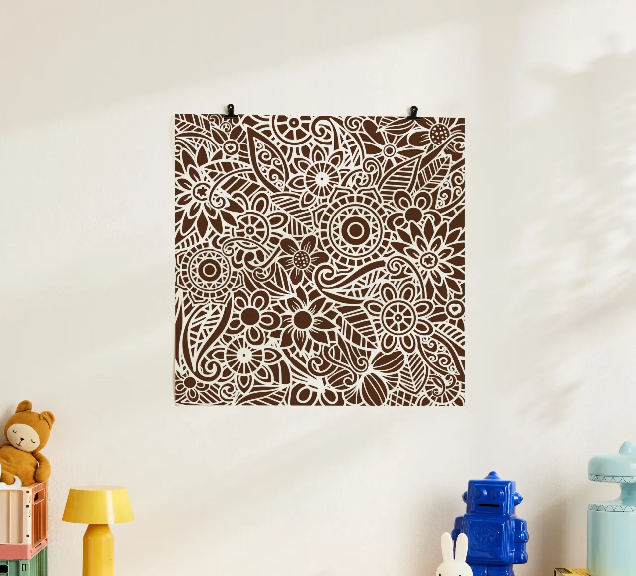 Mandala floreale marrone scuro poster da Spiritual Touch
