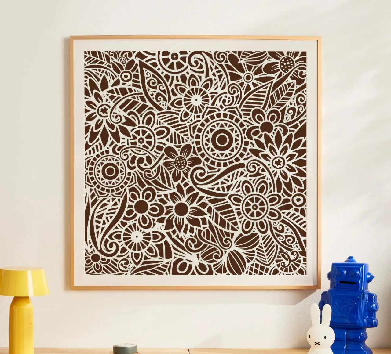 Mandala floreale marrone scuro poster da Spiritual Touch