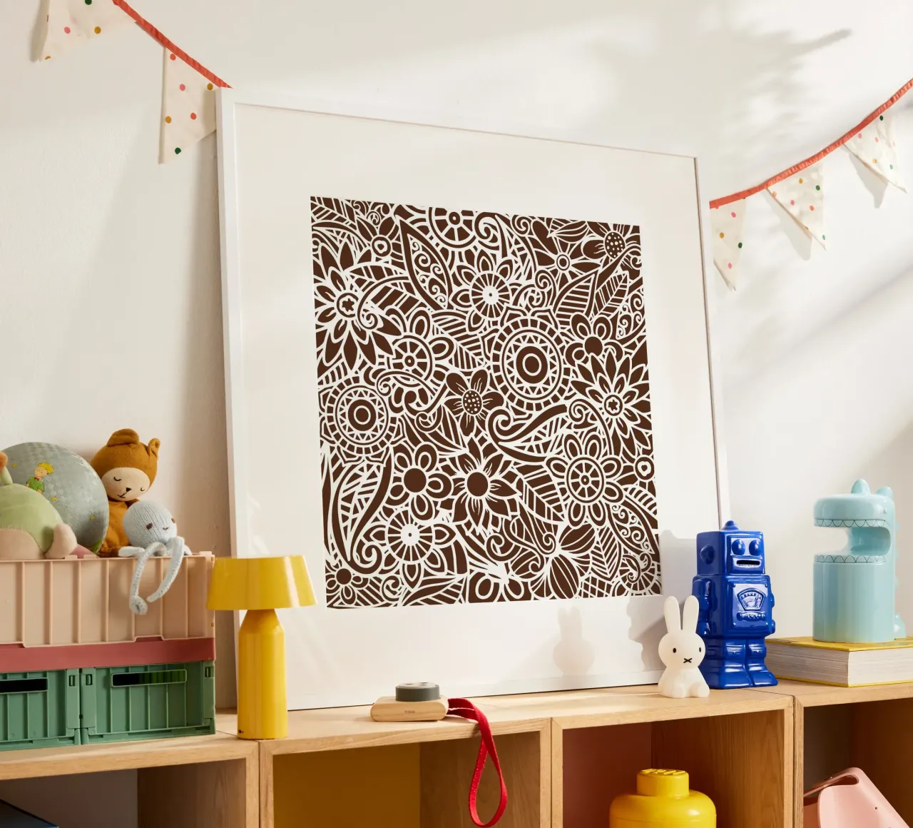 Mandala floreale marrone scuro poster da Spiritual Touch