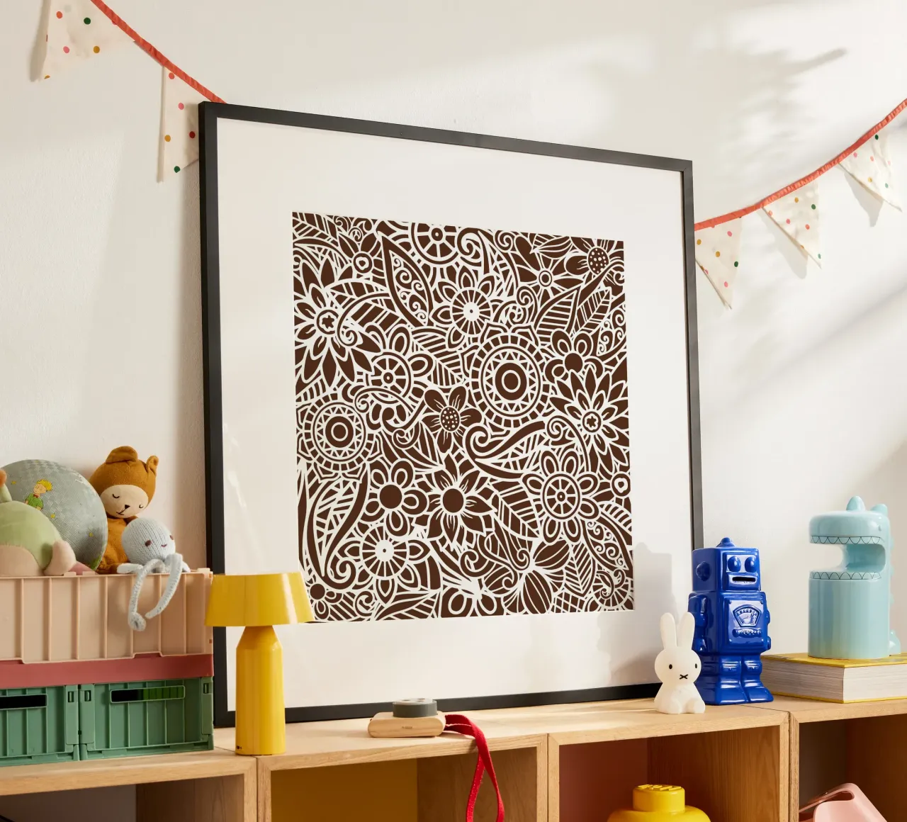 Mandala floreale marrone scuro poster da Spiritual Touch
