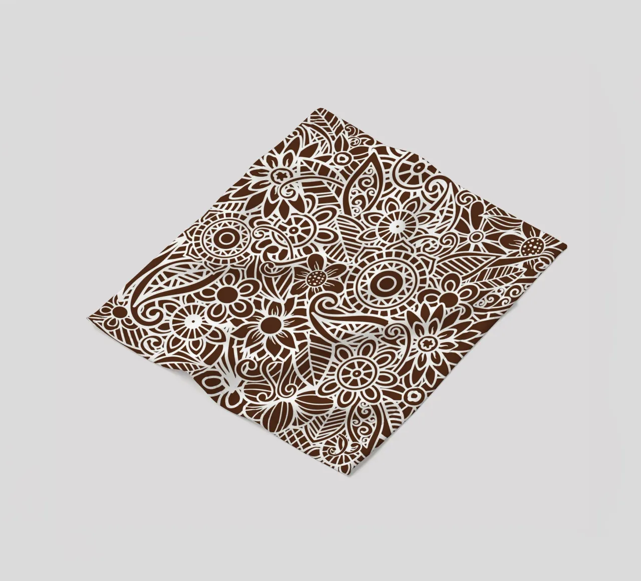 Mandala floreale marrone scuro coperta in pile da Spiritual Touch