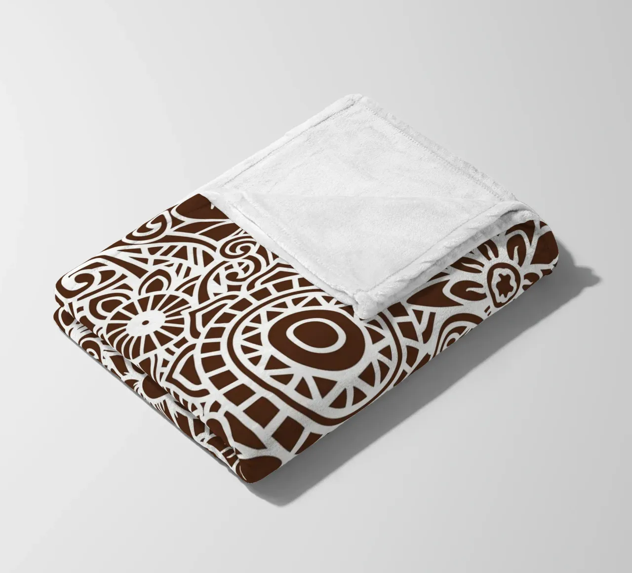 Mandala floreale marrone scuro coperta in pile da Spiritual Touch