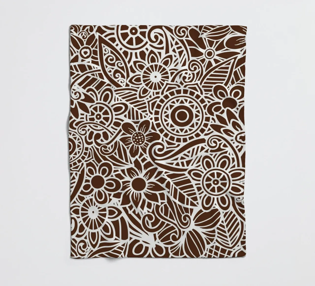 Mandala floreale marrone scuro coperta in pile da Spiritual Touch