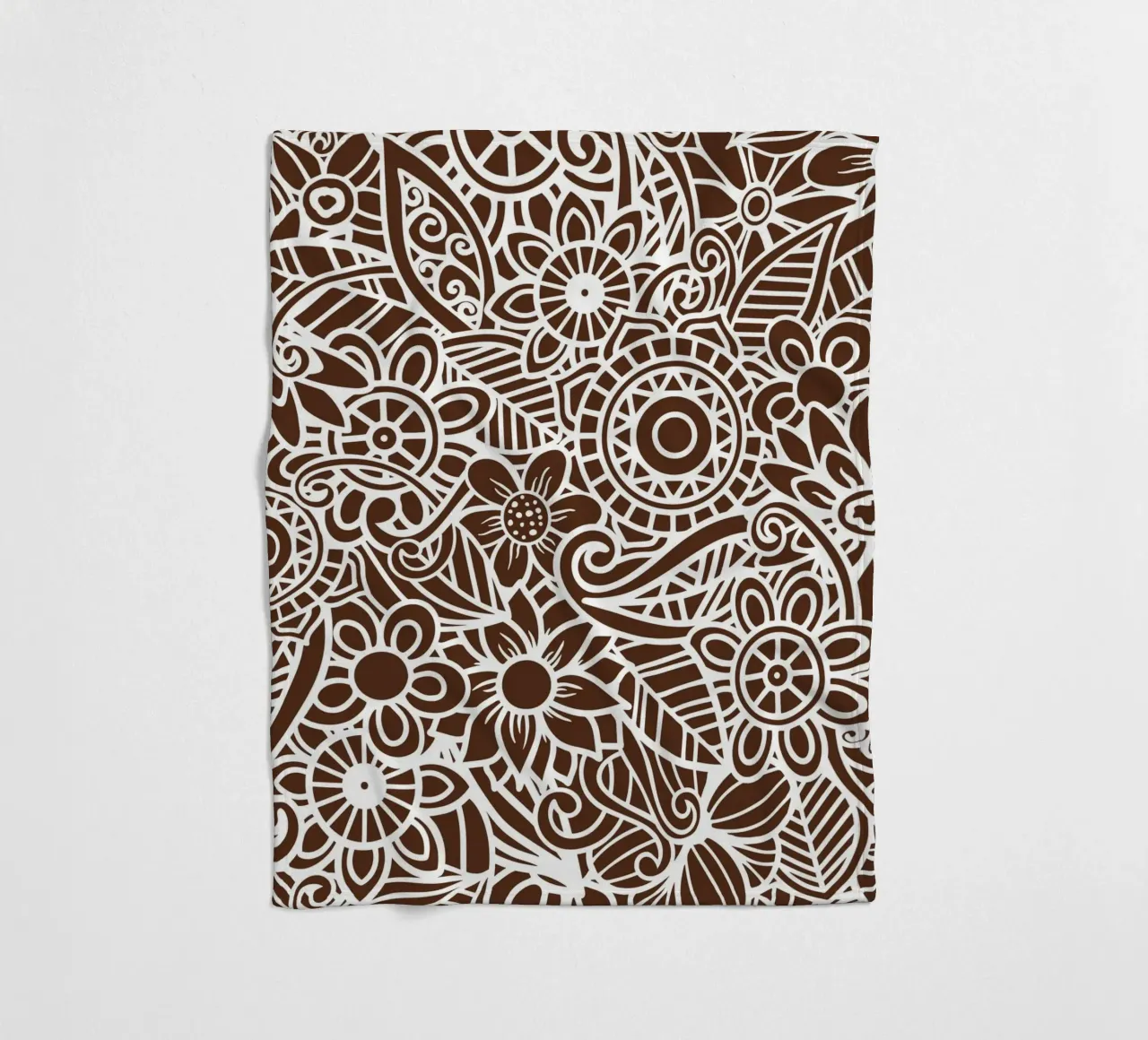 Mandala floreale marrone scuro coperta in pile da Spiritual Touch