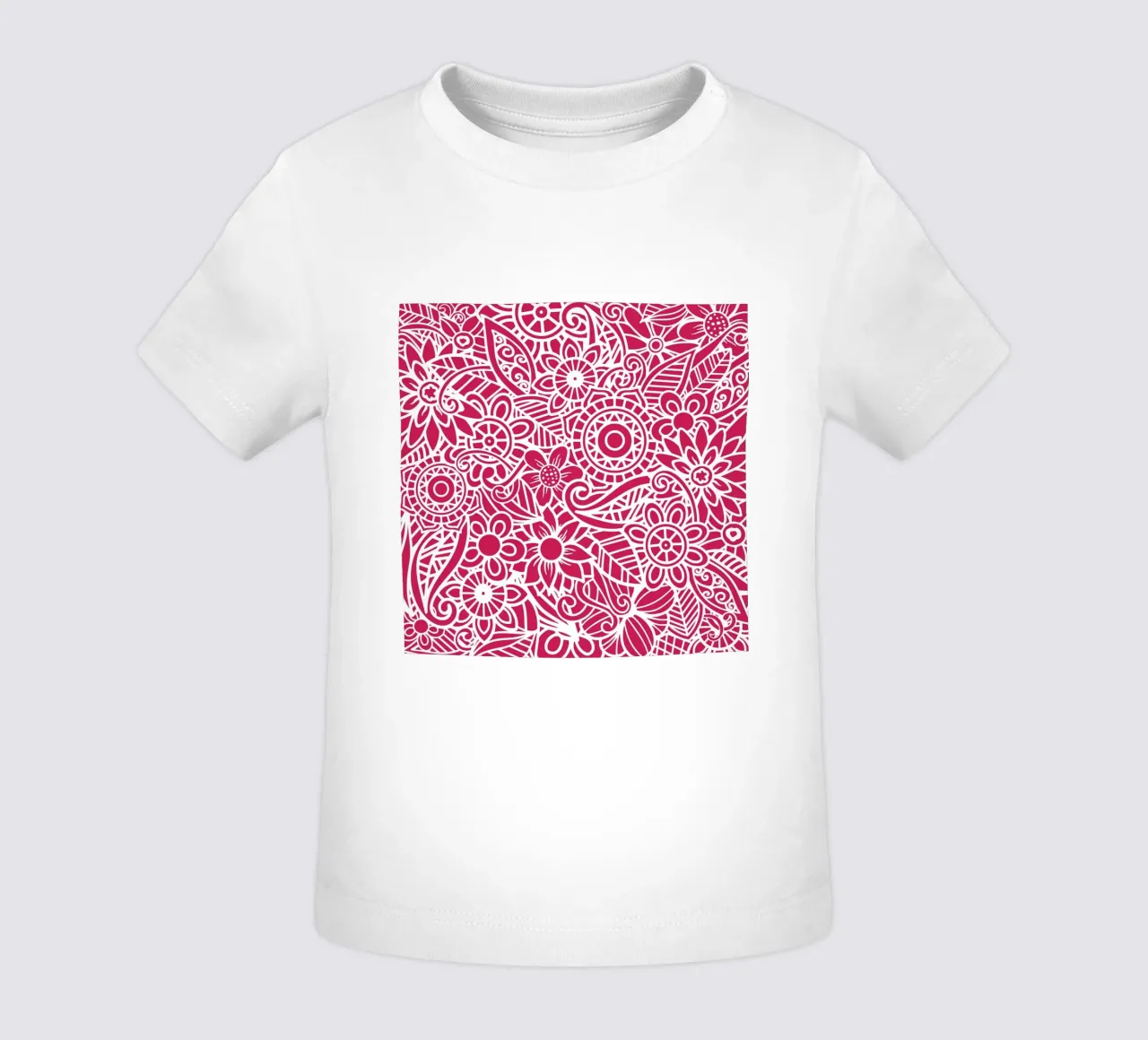 Mandala floreale color magenta intenso maglietta neonato da Spiritual Touch