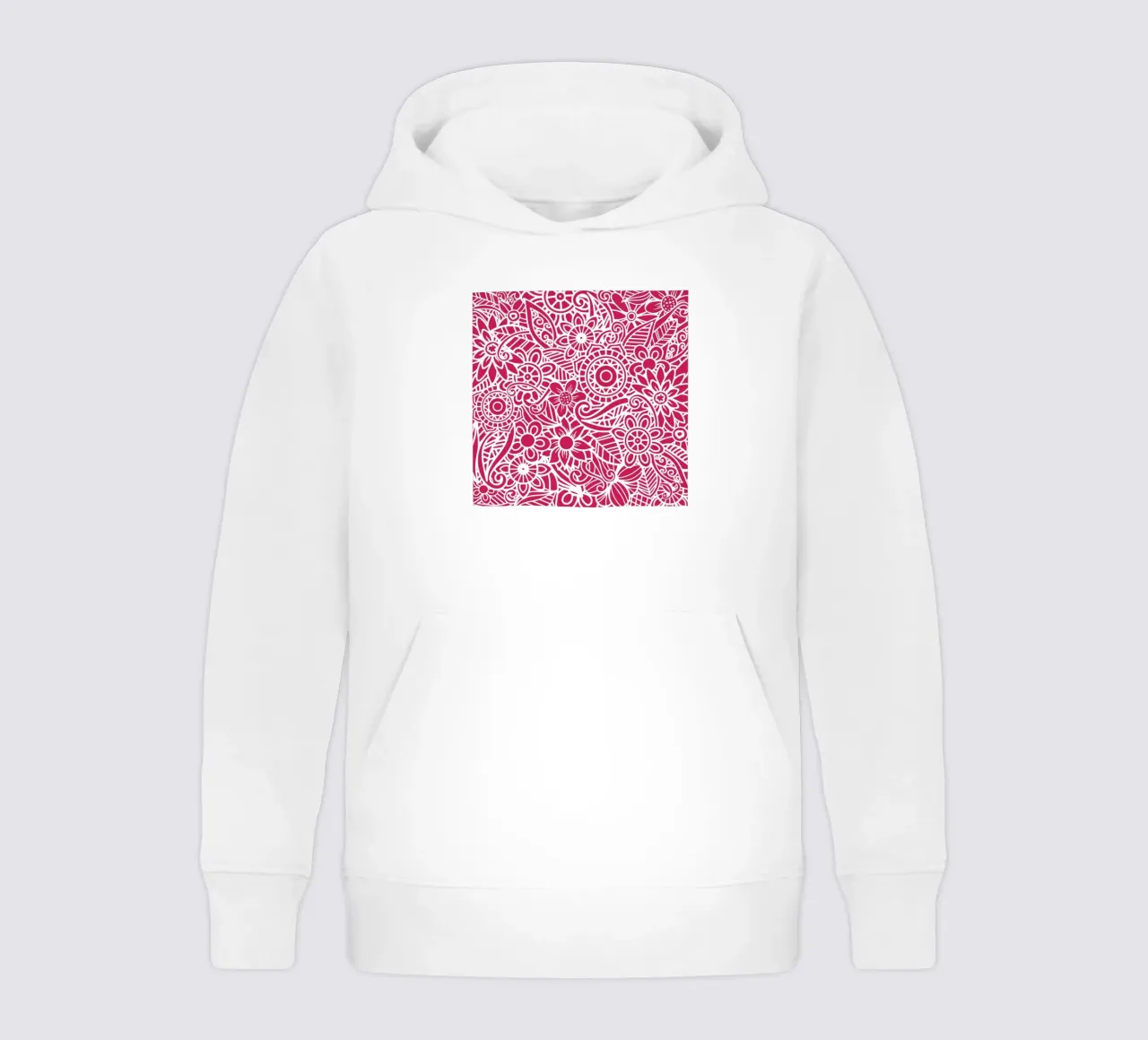 Mandala floreale color magenta intenso felpa bambino con cappuccio da Spiritual Touch