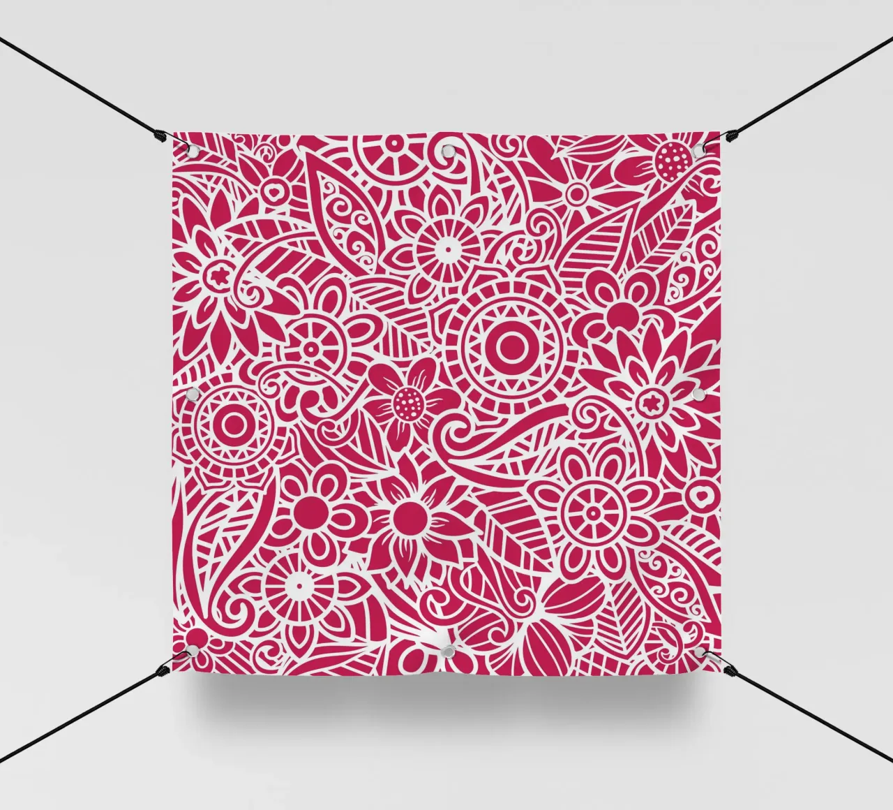 Mandala floreale color magenta intenso telo in pvc da Spiritual Touch