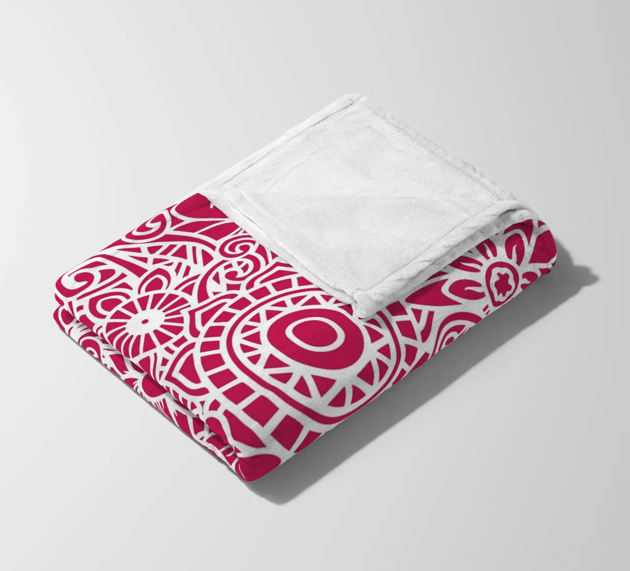 Mandala floreale color magenta intenso coperta in pile da Spiritual Touch