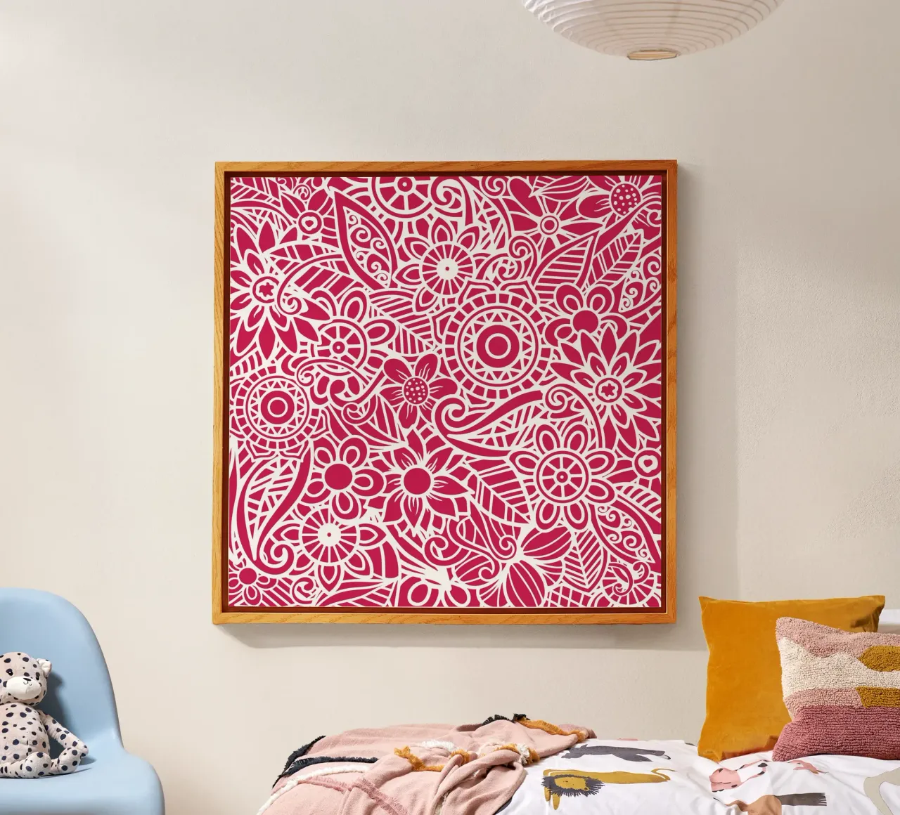 Mandala floreale color magenta intenso plexiglass da Spiritual Touch