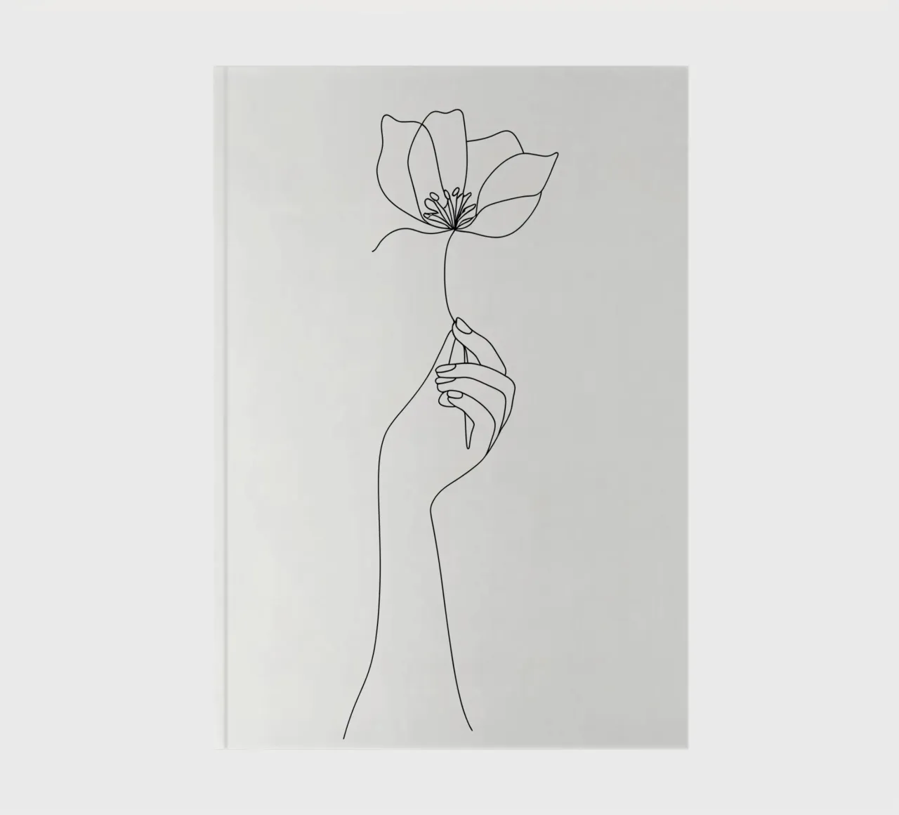 Flower In Hand Minimalist Line Art notebook by Viv Line Art