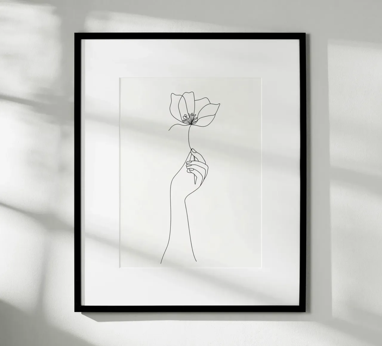 Fiore in mano Line Art minimalista poster da Viv Line Art