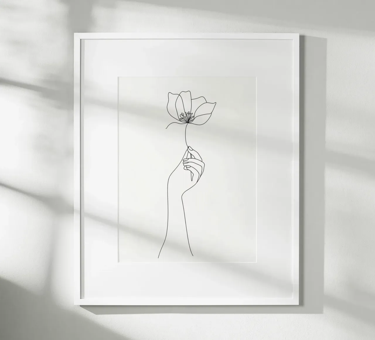 Fiore in mano Line Art minimalista poster da Viv Line Art