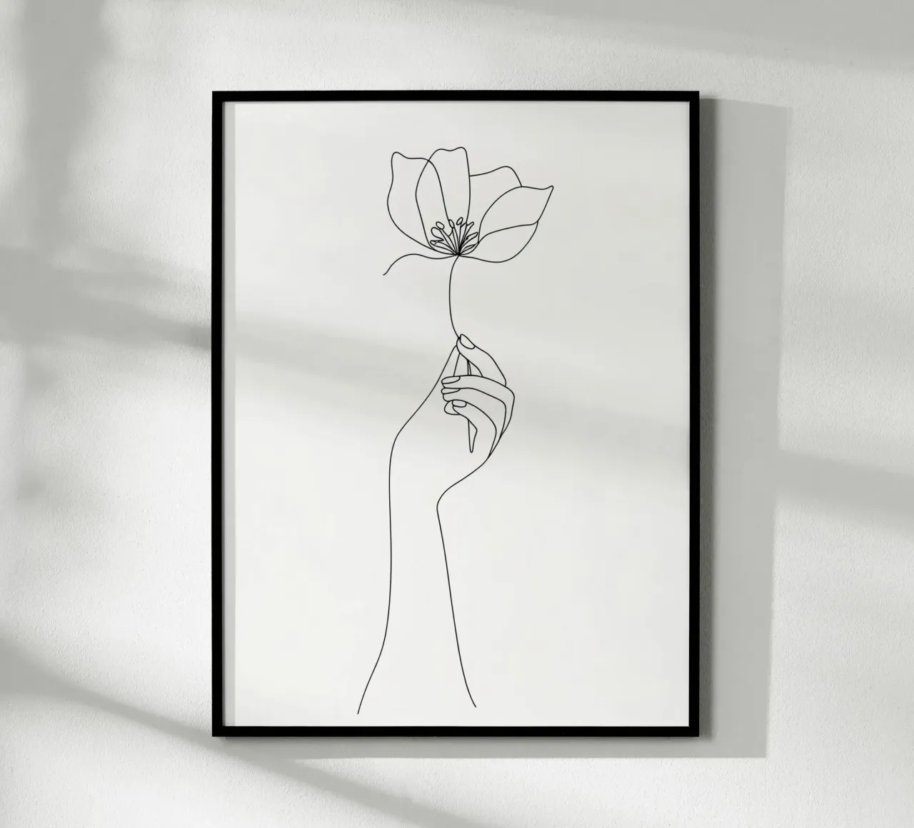 Fiore in mano Line Art minimalista poster da Viv Line Art