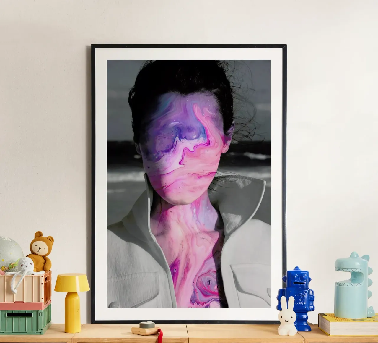 Marble Soul 7 poster con telaio in alluminio da Paste in Place