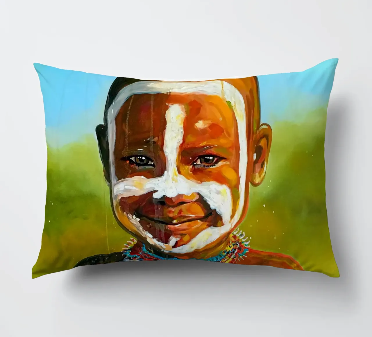 Smile from Afrika cuscino da Happy 😃 Art 🎨 by Christine Schnoell