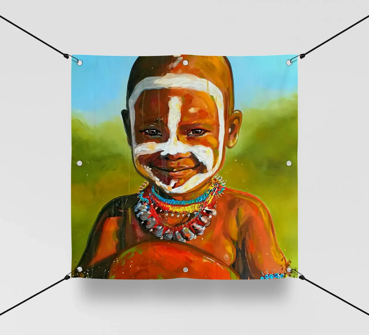 Smile from Afrika telo in pvc da Happy 😃 Art 🎨 by Christine Schnoell
