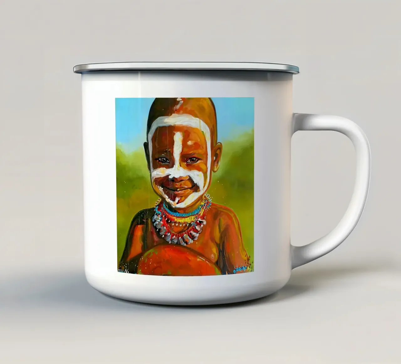 Smile from Afrika tazza in smalto da Happy 😃 Art 🎨 by Christine Schnoell