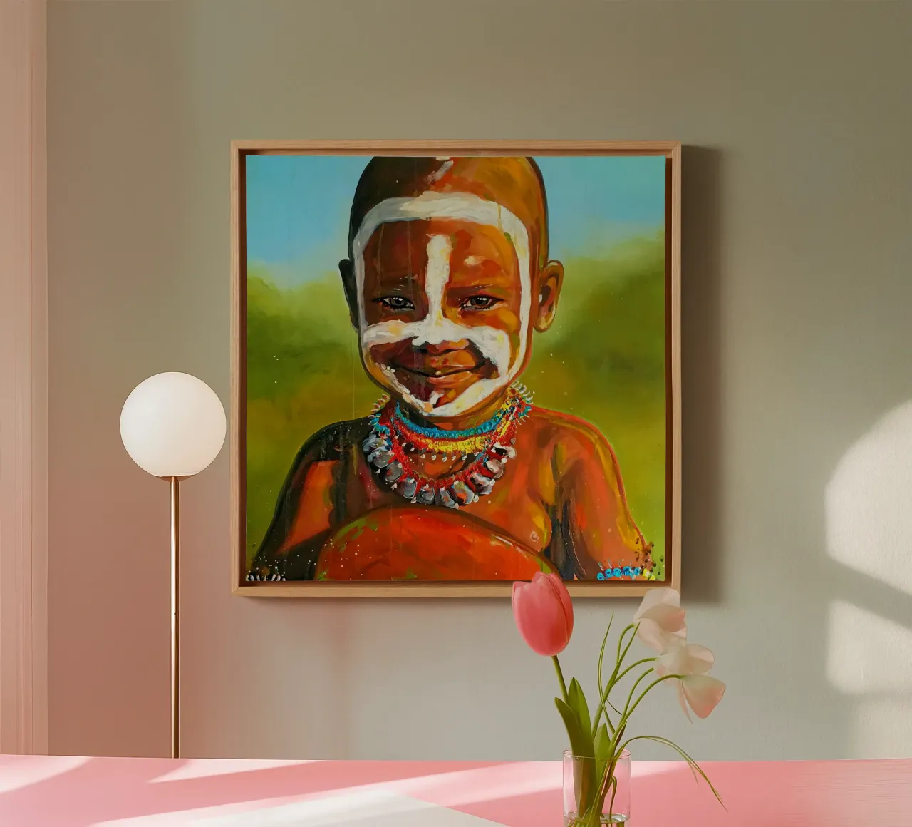 Smile from Afrika tela con Cornice a cassetta da Happy 😃 Art 🎨 by Christine Schnoell