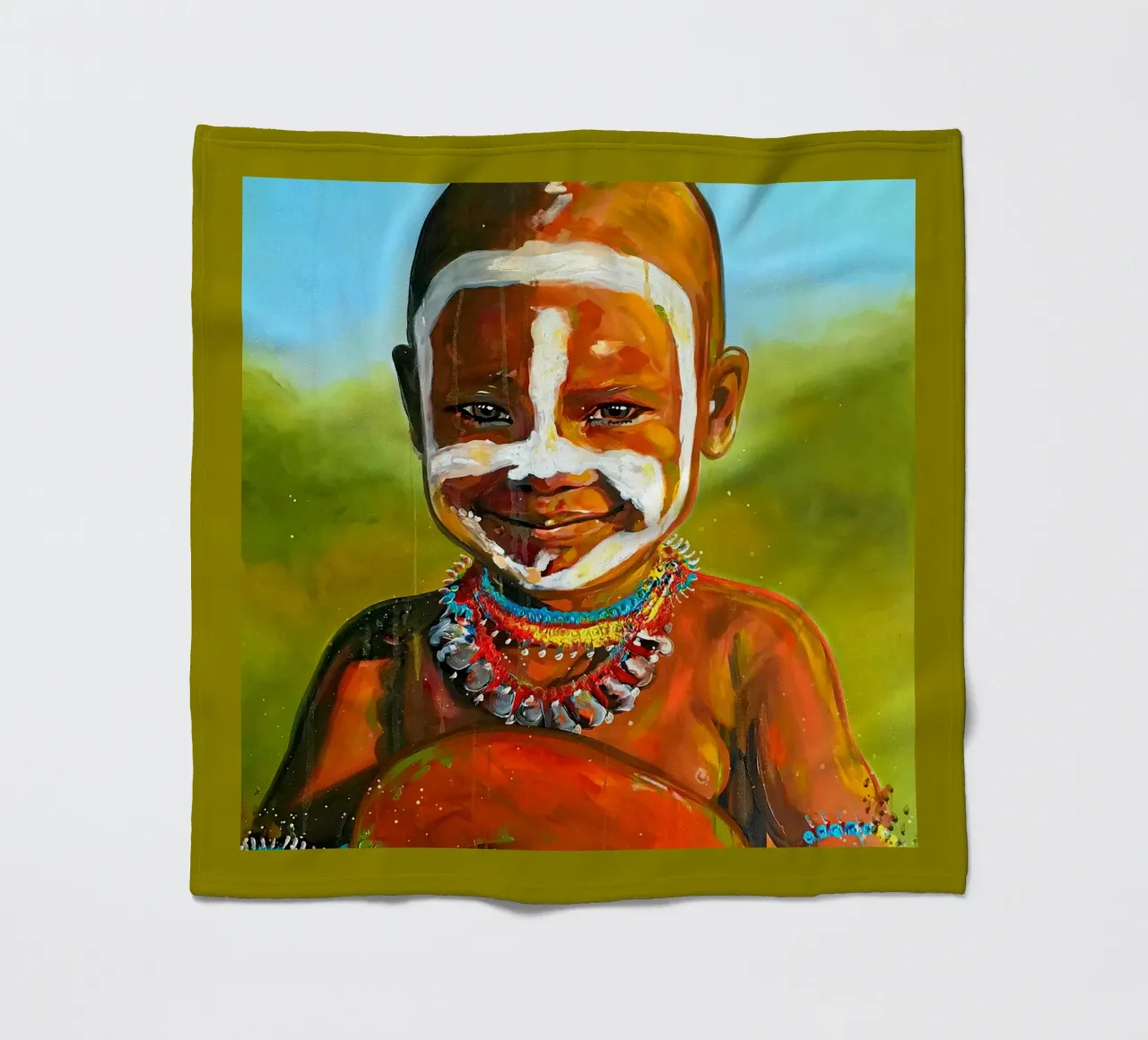 Smile from Afrika coperta in pile da Happy 😃 Art 🎨 by Christine Schnoell