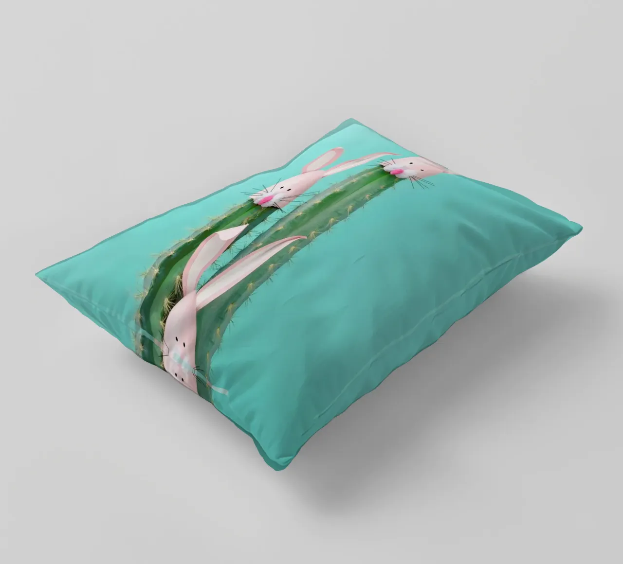 Bunny Cactus decorative cushion by Juj Winn