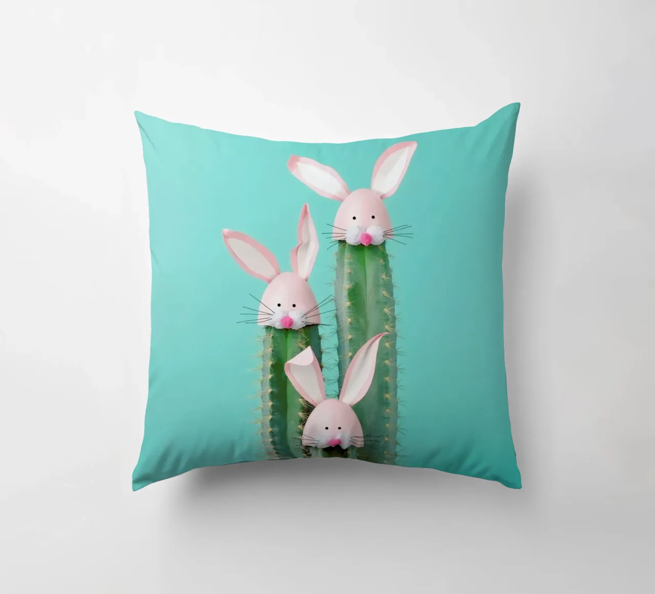 Bunny Cactus decorative cushion by Juj Winn