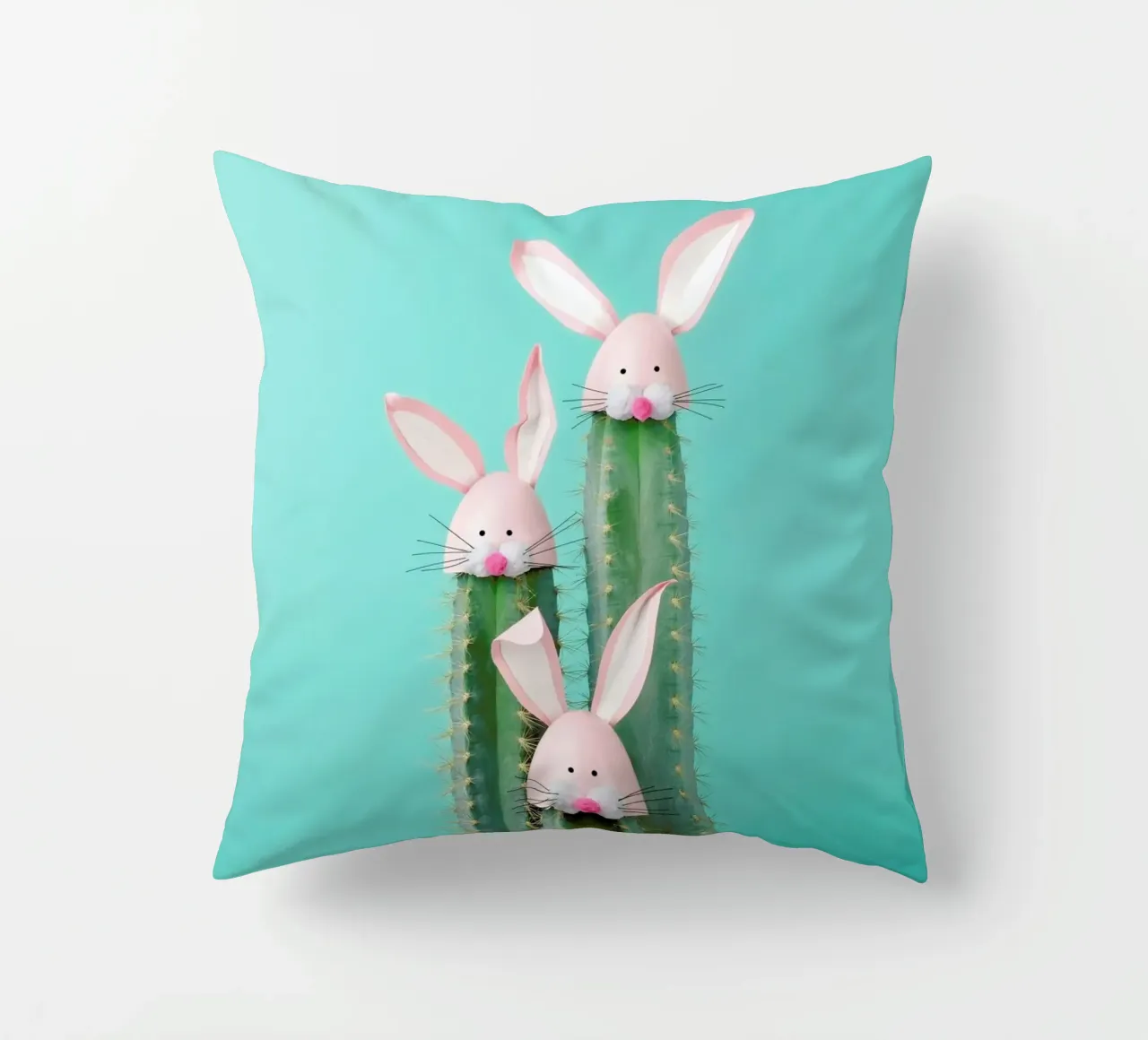 Bunny Cactus decorative cushion by Juj Winn