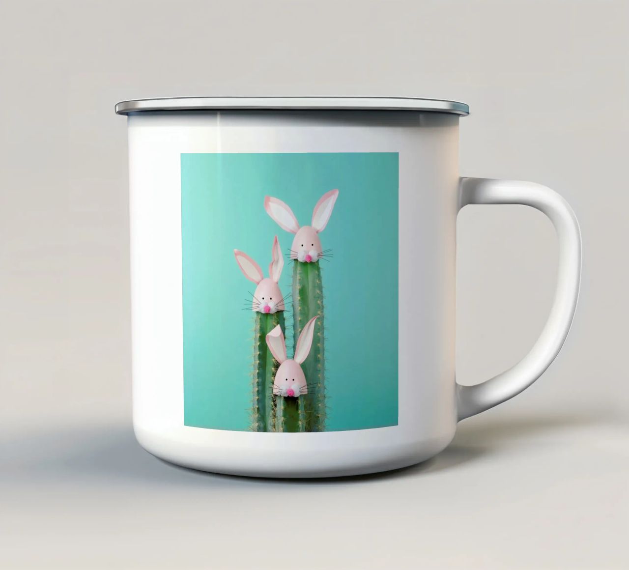 Bunny Cactus tazza in smalto da Juj Winn