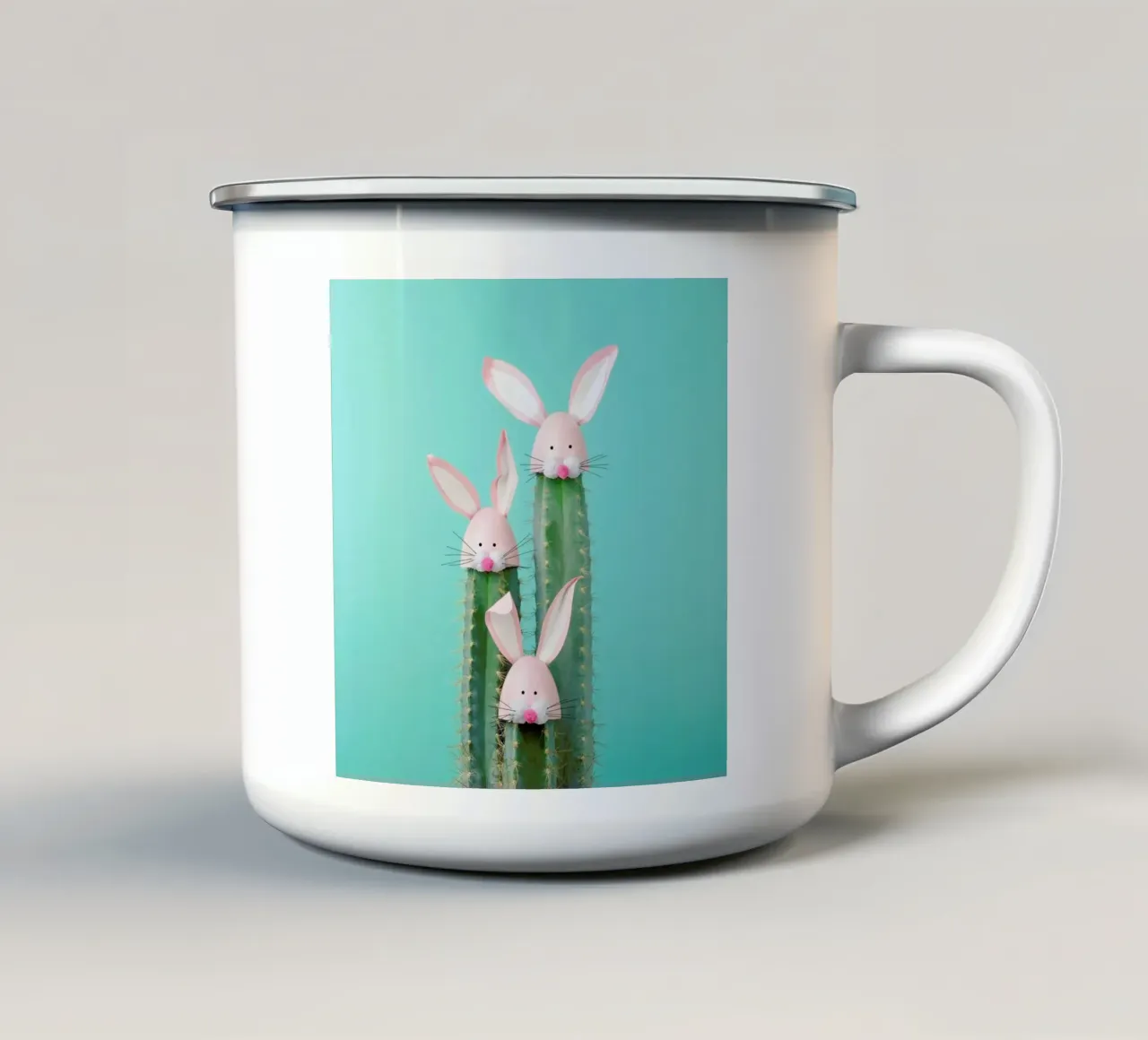Bunny Cactus tazza in smalto da Juj Winn