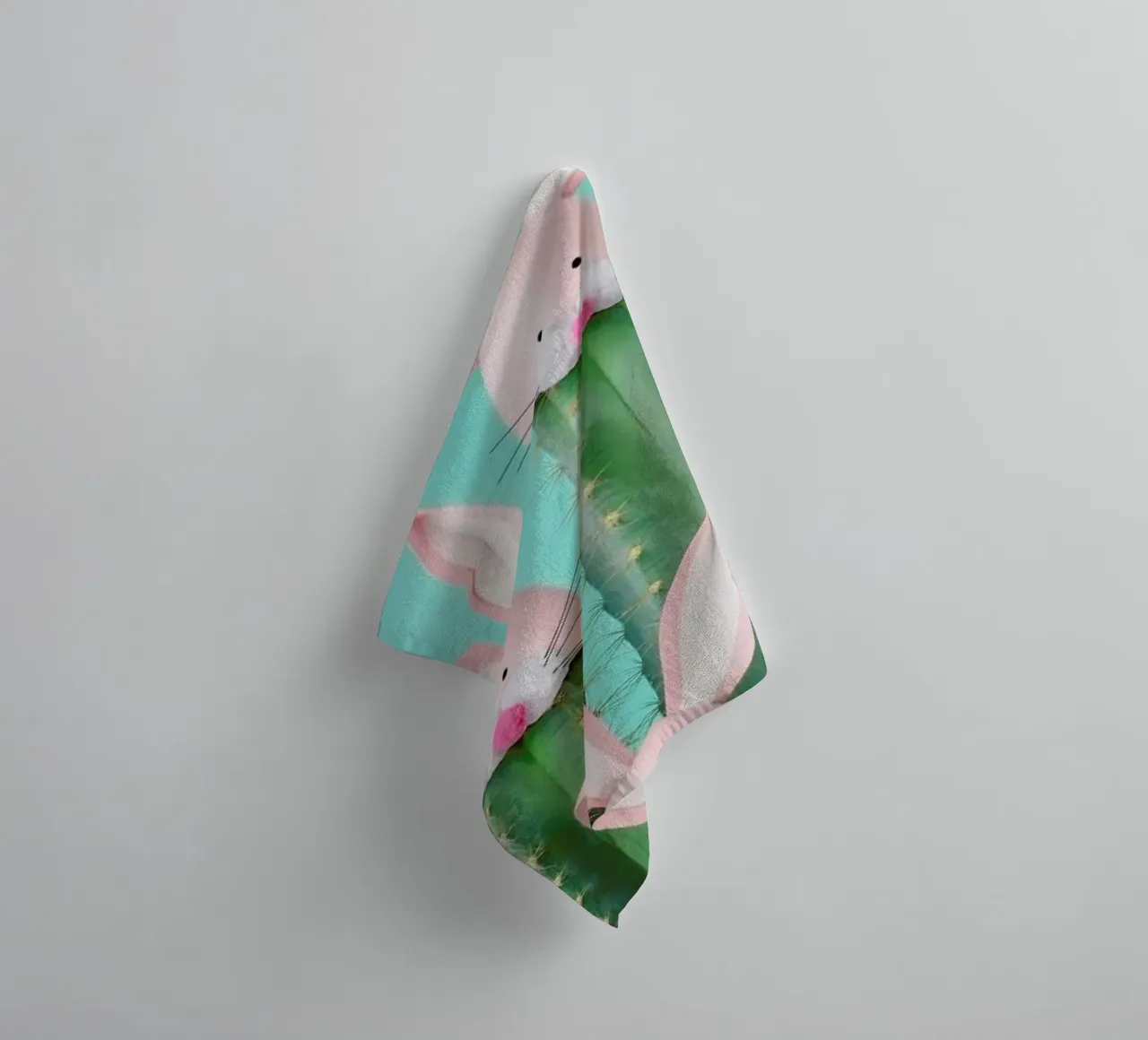 Bunny Cactus towel by Juj Winn
