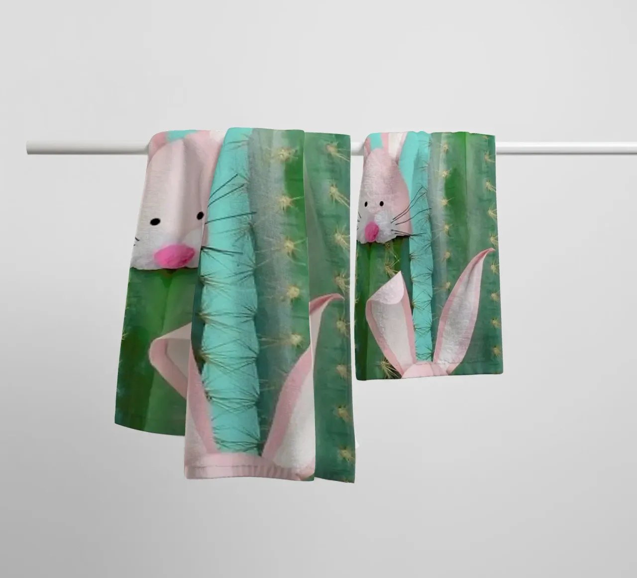 Bunny Cactus towel by Juj Winn