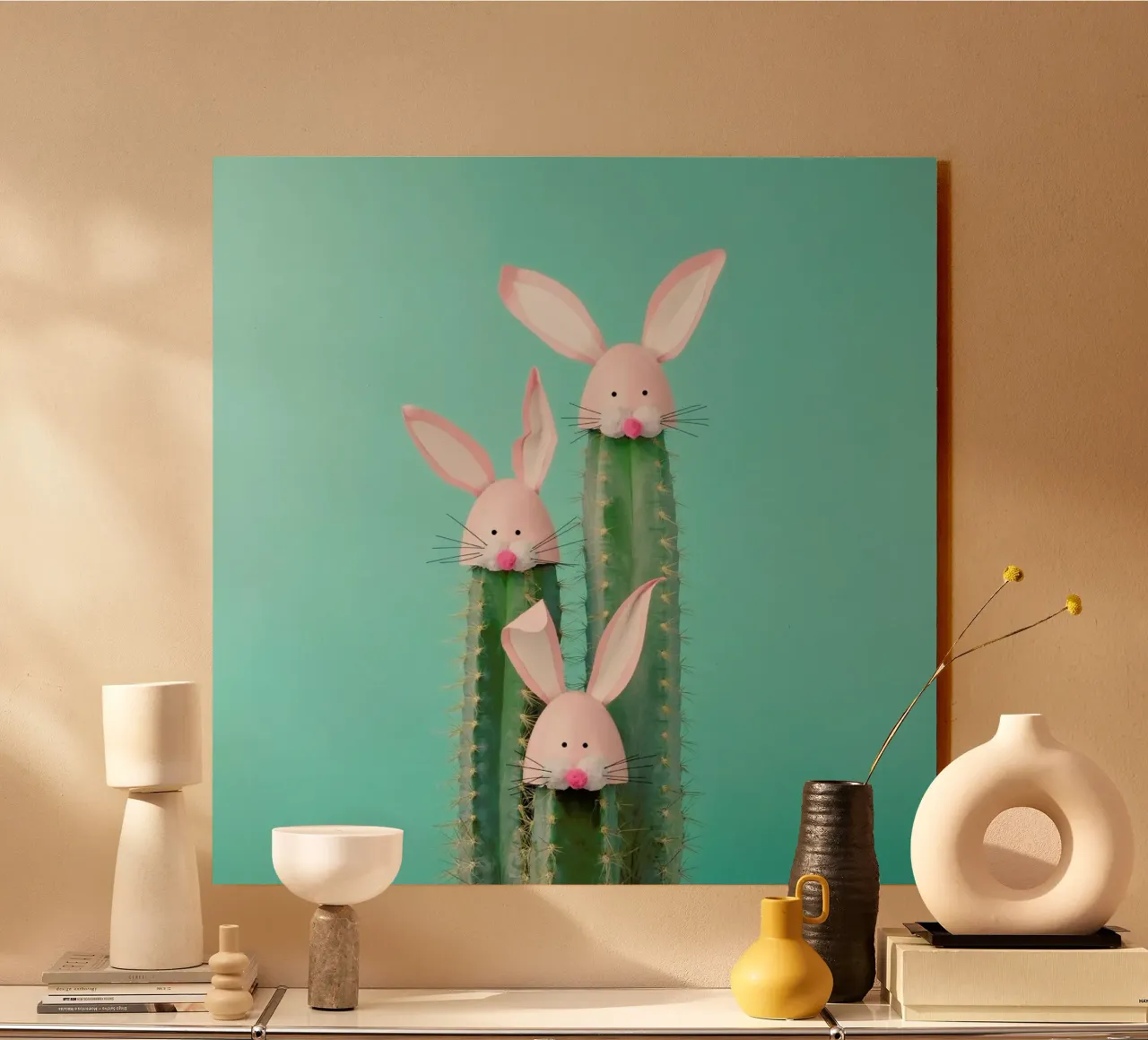 Bunny Cactus acrylic glass by Juj Winn