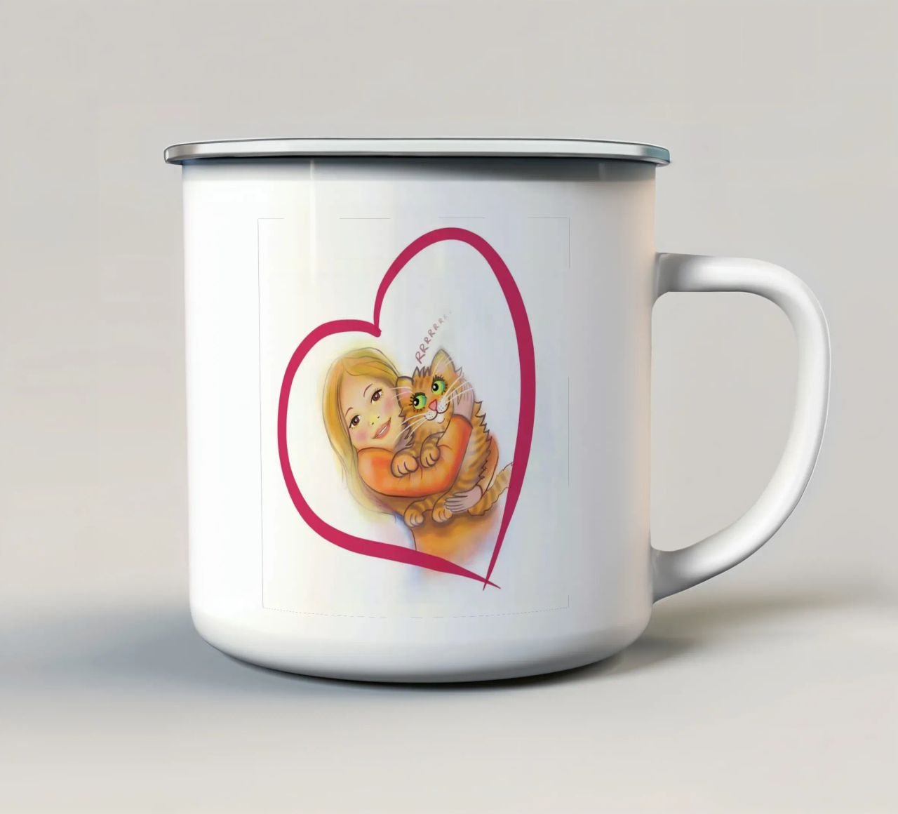 Un grande abbraccio tazza in smalto da Happy 😃 Art 🎨 by Christine Schnoell