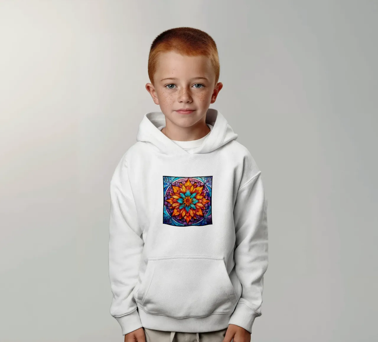 Mandala en verre teinté sweat à capuche enfant de Spiritual Touch