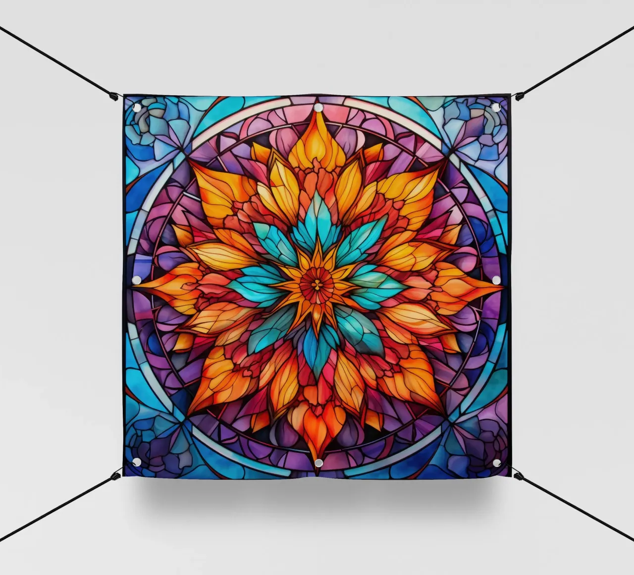 Mandala in vetro colorato telo in pvc da Spiritual Touch