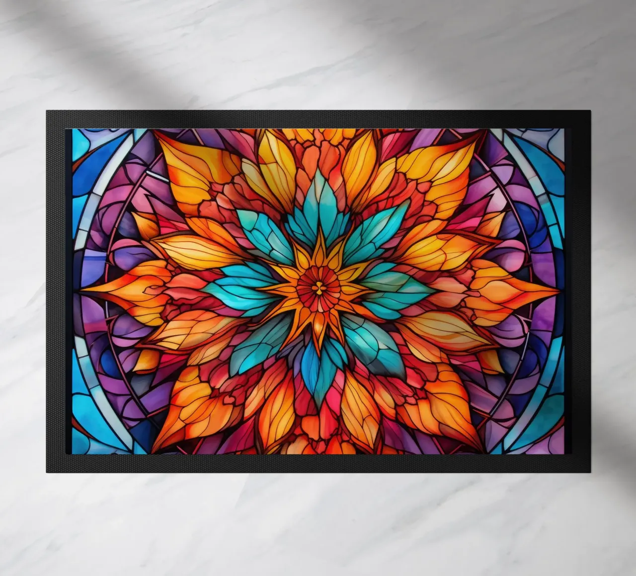 Mandala in vetro colorato zerbino da Spiritual Touch