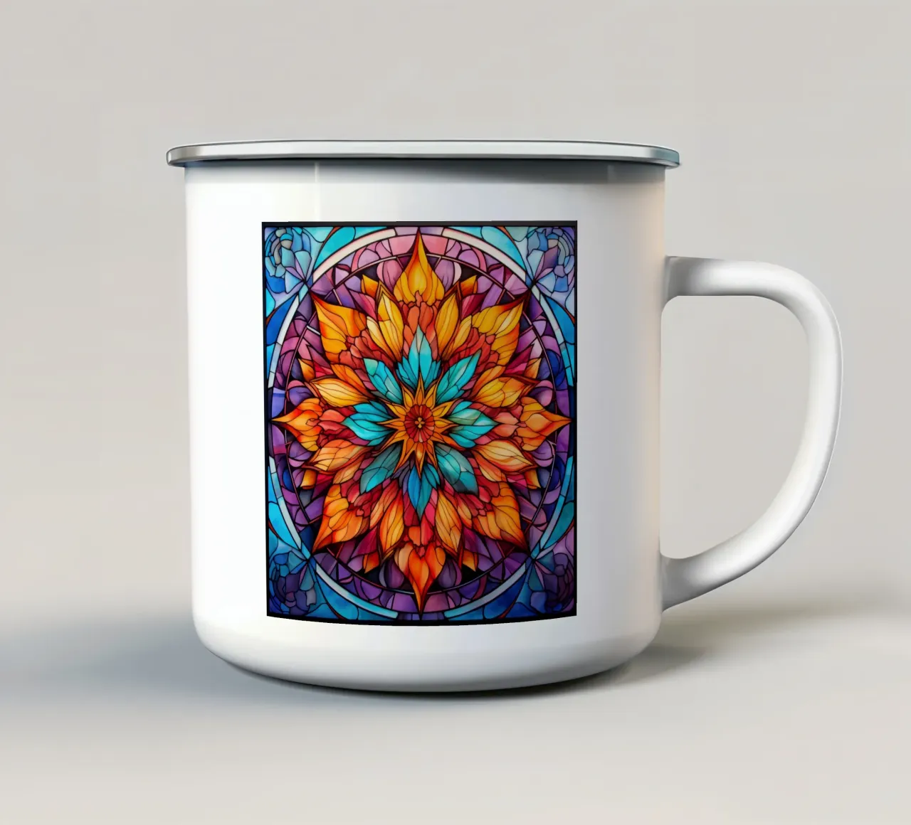 Mandala in vetro colorato tazza in smalto da Spiritual Touch