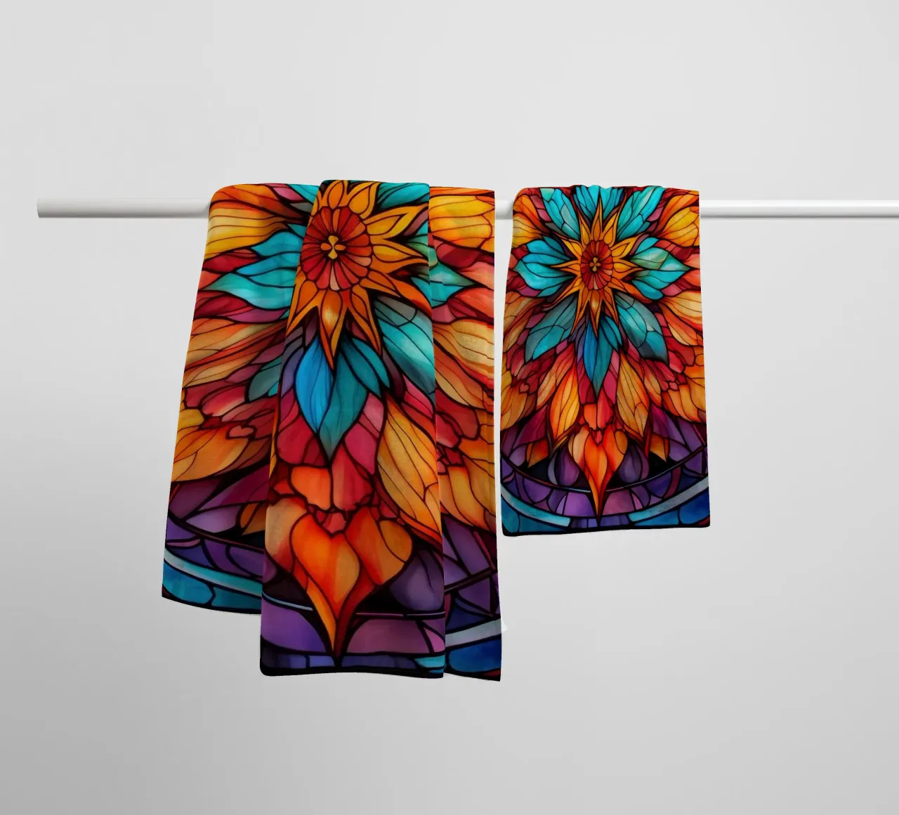 Mandala in vetro colorato asciugamano da bagno da Spiritual Touch