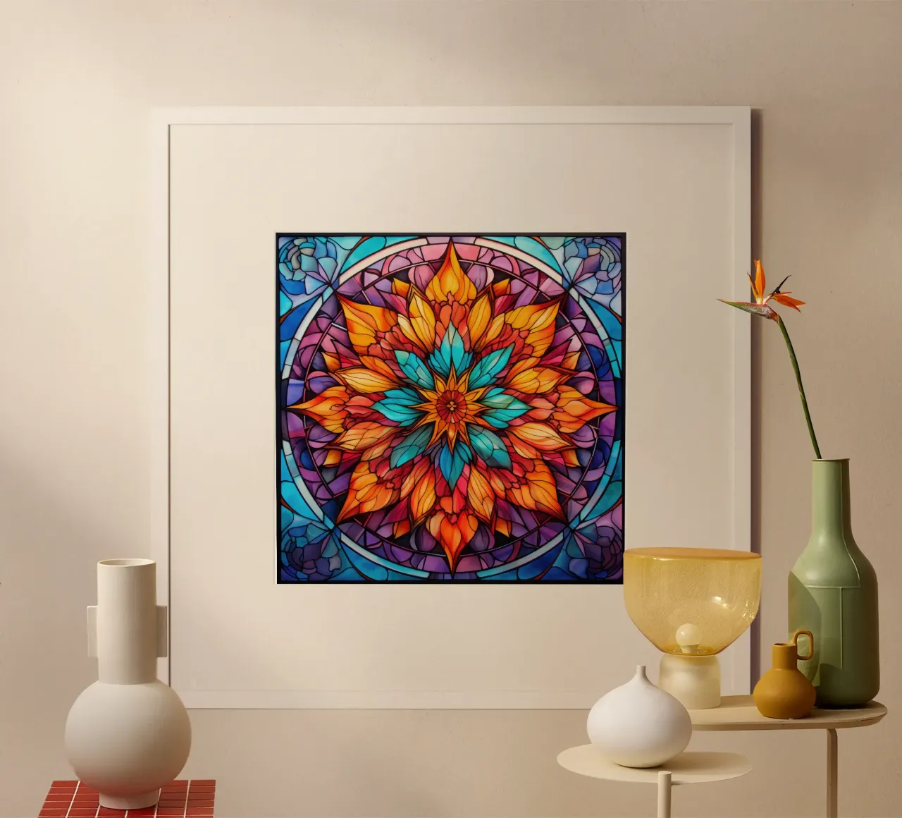 Mandala in vetro colorato carta hahnemühle da Spiritual Touch