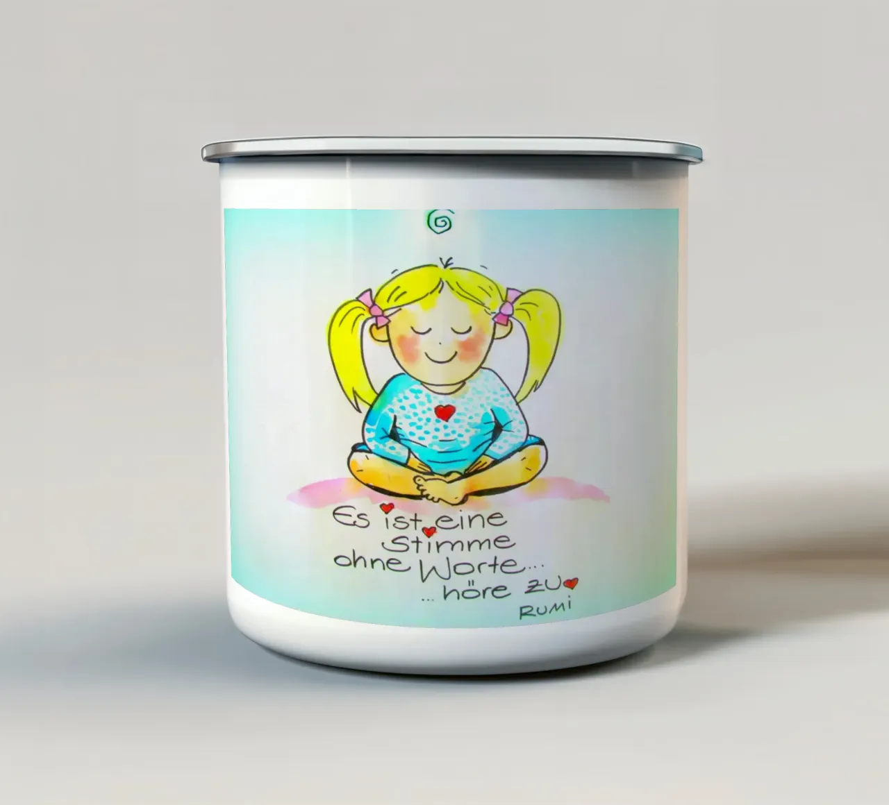 Una voce nel cuore tazza in smalto da Happy 😃 Art 🎨 by Christine Schnoell