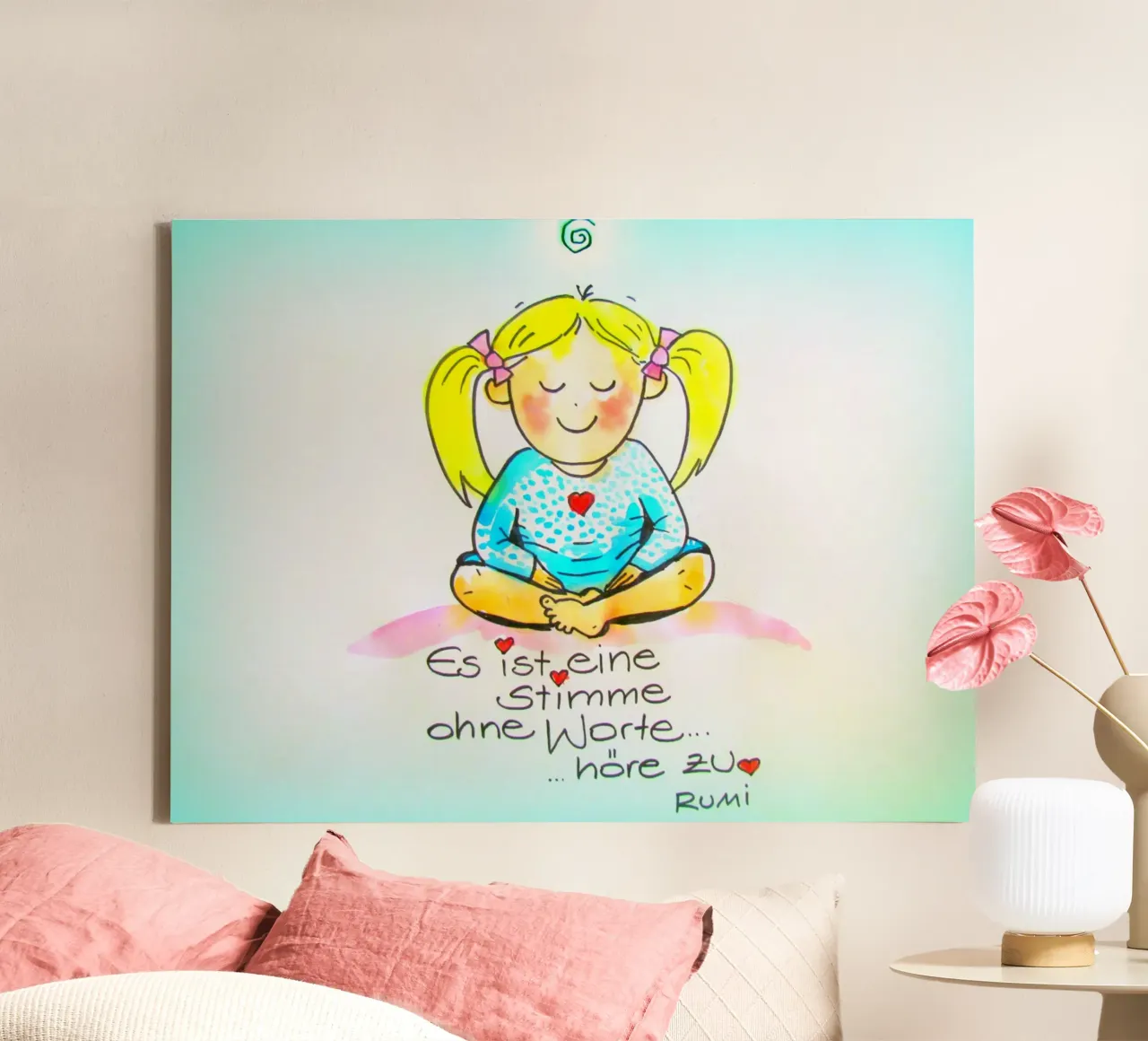 Een stem in het hart canvas met Baklijst van Happy 😃 Art 🎨 by Christine Schnoell