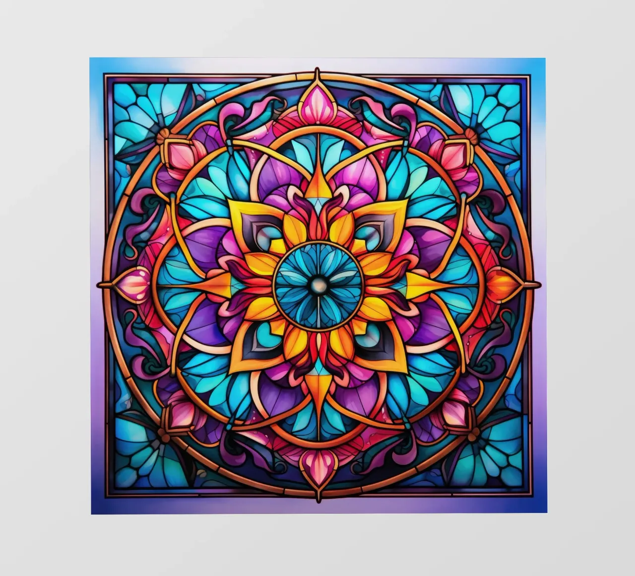 Mandala in vetro colorato pellicola backlit da Spiritual Touch