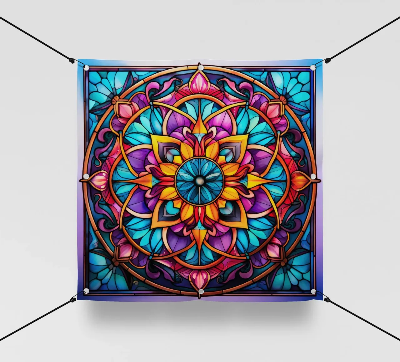 Mandala in vetro colorato telo in pvc da Spiritual Touch