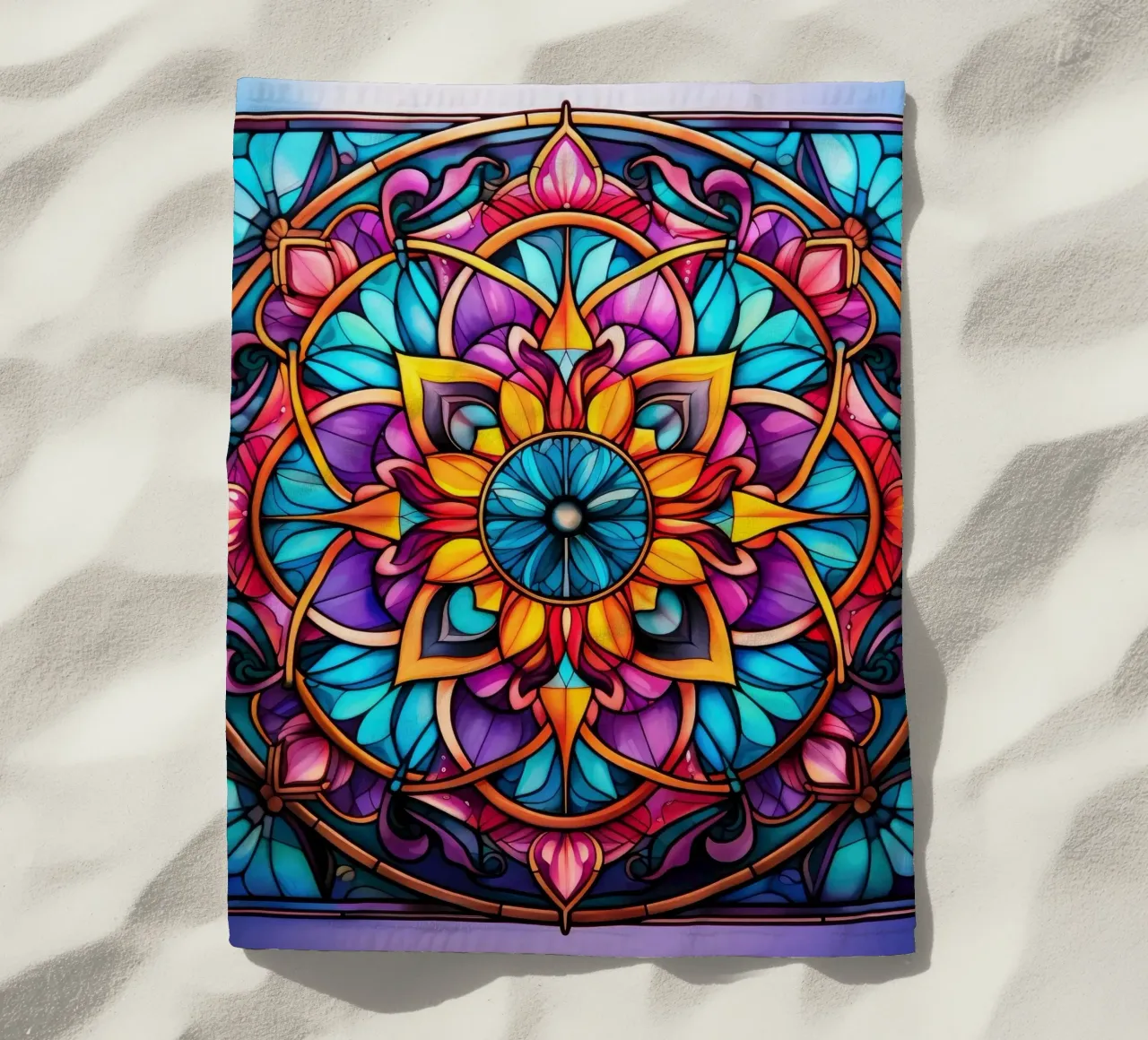 Mandala in vetro colorato telo mare da Spiritual Touch