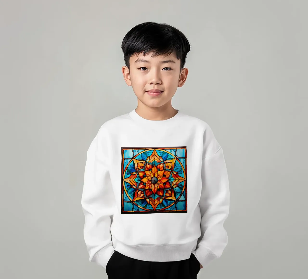 Mandala in vetro colorato felpa bambino da Spiritual Touch