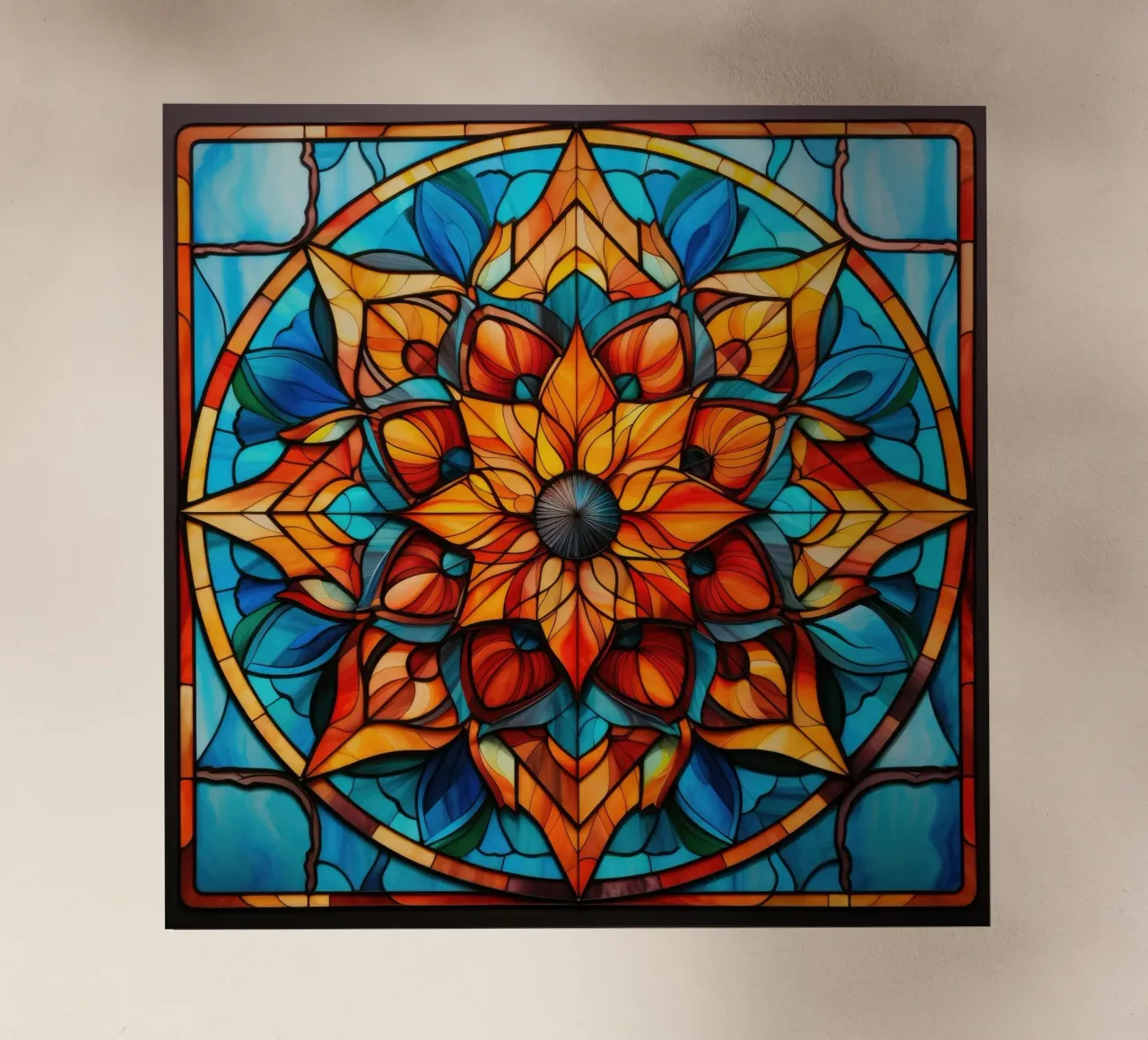 Mandala in vetro colorato pellicola backlit da Spiritual Touch