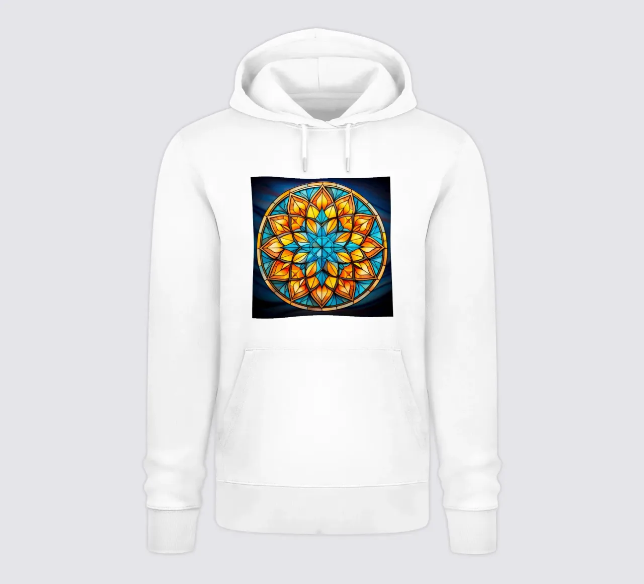 Mandala in vetro colorato felpa con cappuccio da Spiritual Touch