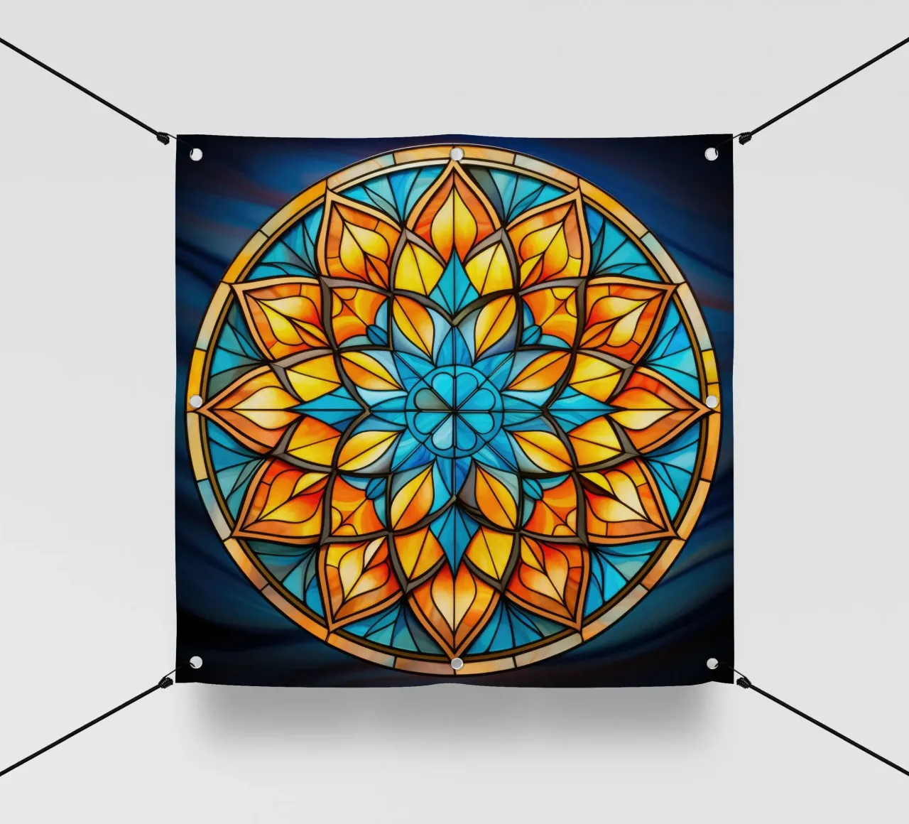 Mandala in vetro colorato telo in pvc da Spiritual Touch
