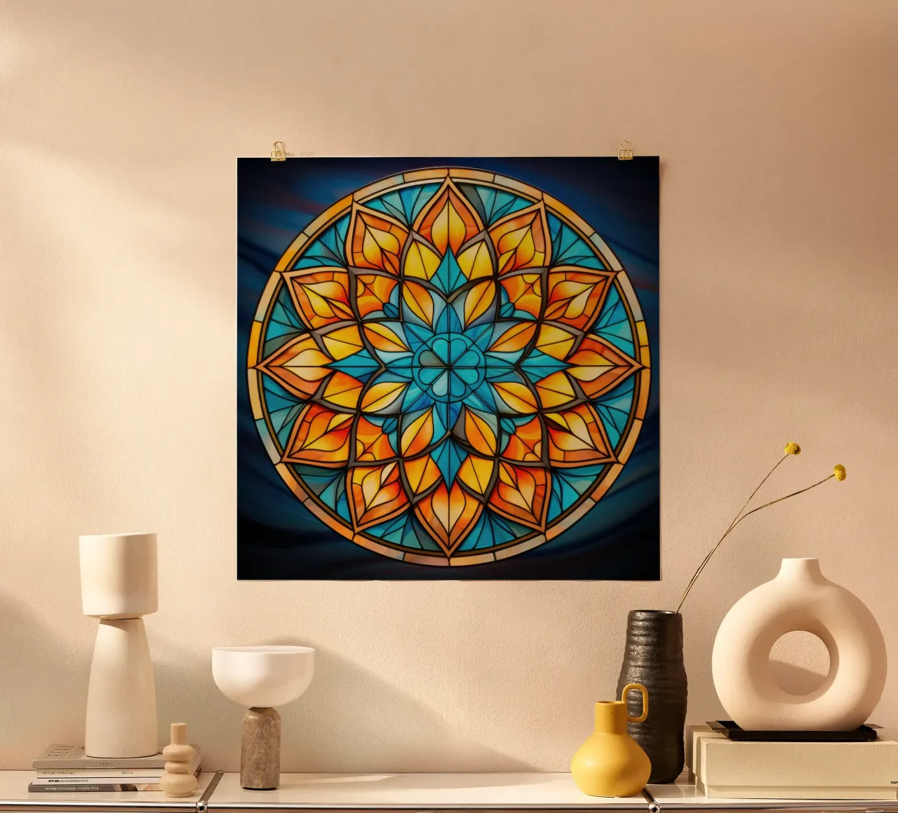 Mandala in vetro colorato poster da Spiritual Touch