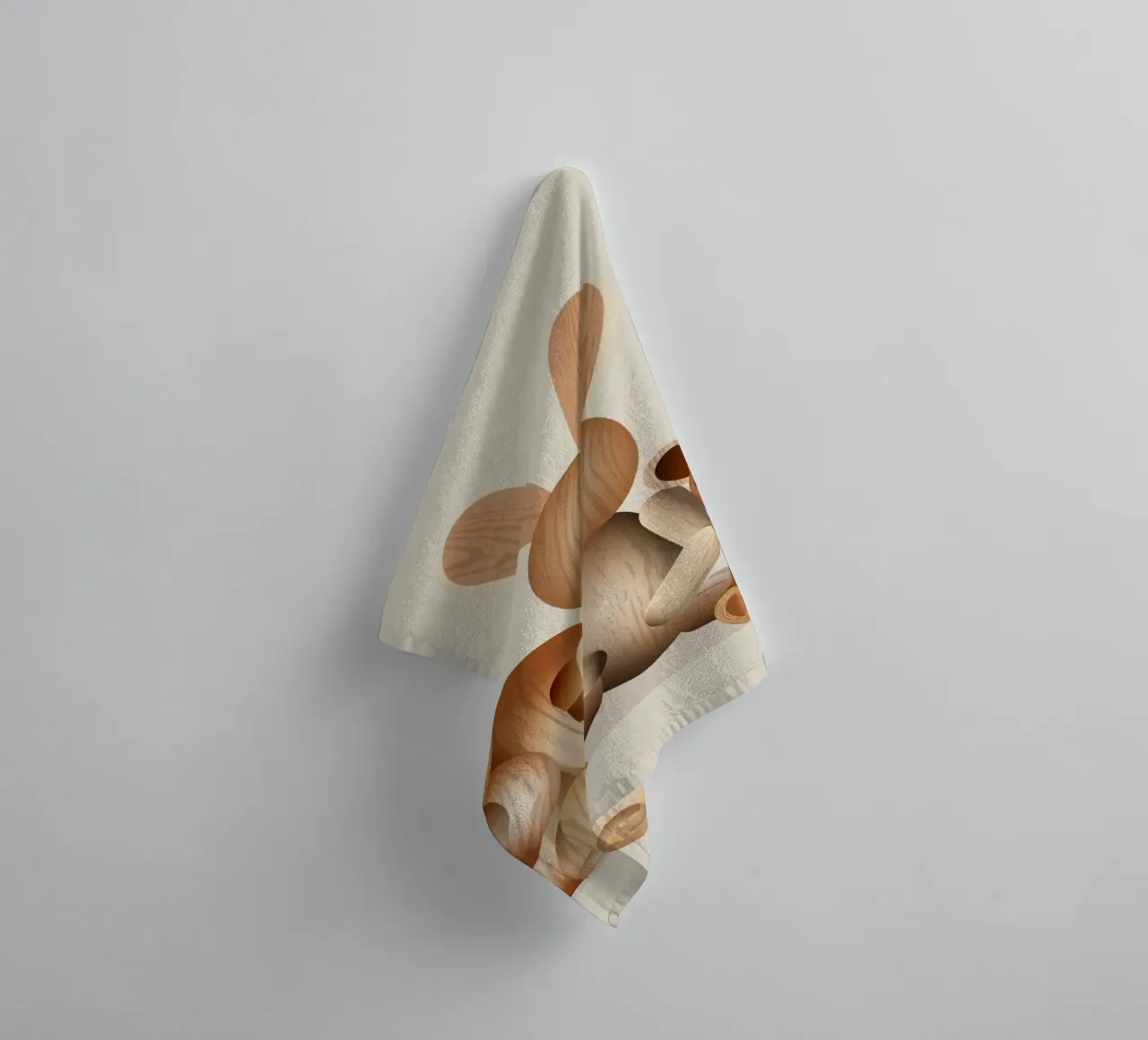 Illustration in wood look - Playful group of animals towel by namosh