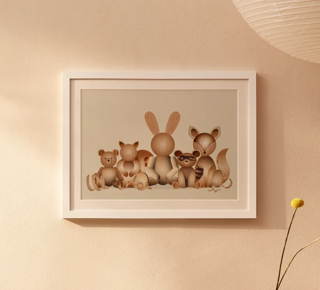 Illustration aspect bois - Groupe d'animaux ludiques poster de namosh